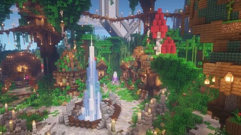 Credits to Grian, Scar...Grian's neighbor❤️ Grian Minecraft Builds, Hermitcraft Builds, Minecraft Floating Island, Minecraft Terraforming, Minecraft Mountain House, Minecraft World Ideas, Minecraft W, Minecraft Base, Minecraft Village