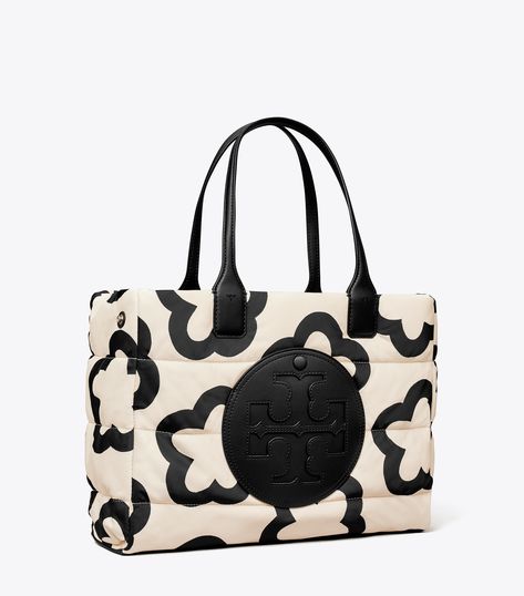 Small Ella Printed Puffer Tote: Women's Designer Tote Bags | Tory Burch Ella Tote, Knitting Tote, Winter Capsule, Best Purses, Designer Tote Bags, Womens Designer Handbags, Designer Totes, Mini Tote Bag, Pull On Boots