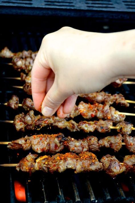 Beijing Street, Chines Food, Beijing Food, Satay Recipe, Food Spicy, Lamb Skewers, Hot Coals, Woks Of Life, The Woks Of Life