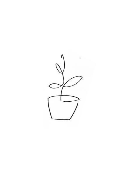 Pots Tattoo Ideas, House Plant Tattoo Simple, One Line Plant Tattoo, Potted Plant Tattoo Simple, Flower Growing Through Concrete Tattoo, Plant In A Pot Tattoo, Small Potted Plant Tattoo, Flowerpot Tattoos, Mini Plant Tattoo