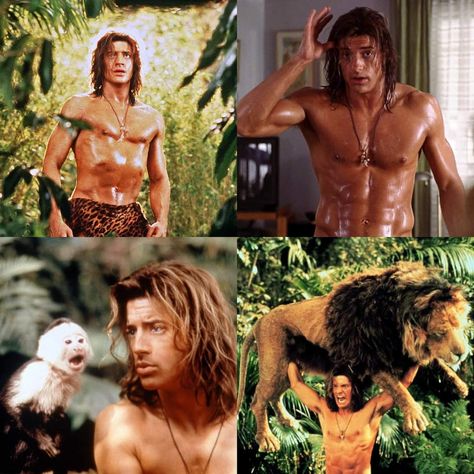 Brendan Fraser George Of The Jungle, Brenden Frasier, Brendan Fraser 90s, Tarzan Actors, Brendan Fraser The Mummy, George Of The Jungle, Amazing Movies, Bi Panic, 90s Tv