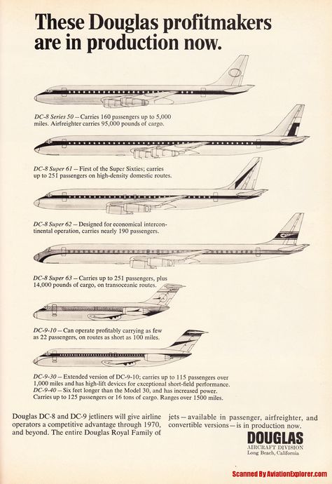 Douglas Dc 8, Piper Aircraft, Douglas Aircraft, Aviation Posters, Vintage Airline, Boeing Aircraft, Passenger Aircraft, Jet Age, Magazine Advertisement