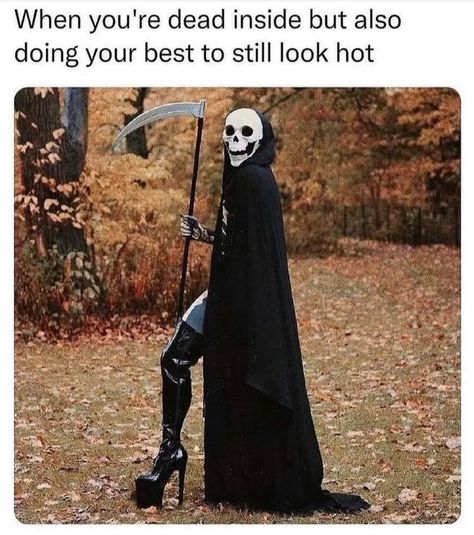 Creepy AF on Instagram: “💀🔥 Photo: @billsafi • • • • #deadinsidememes #gothgirls #halloween365 #halloweenallyear #spookygirlsdoitbetter #scarymemes…” Dead Inside Meme, Goth Memes, Goth Subculture, Animal Facts, Funny Animal Memes, Funny Fails, Funny Signs, Funny People, Funny Cute