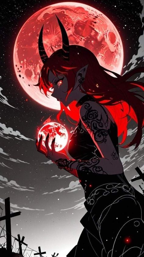 Vampire Female Art, Midnight Lyrics, Red Vampire, Biro Art, Android Wallpaper Dark, Samurai Anime, Chinese Art Girl, Demon Art, Dnd Art