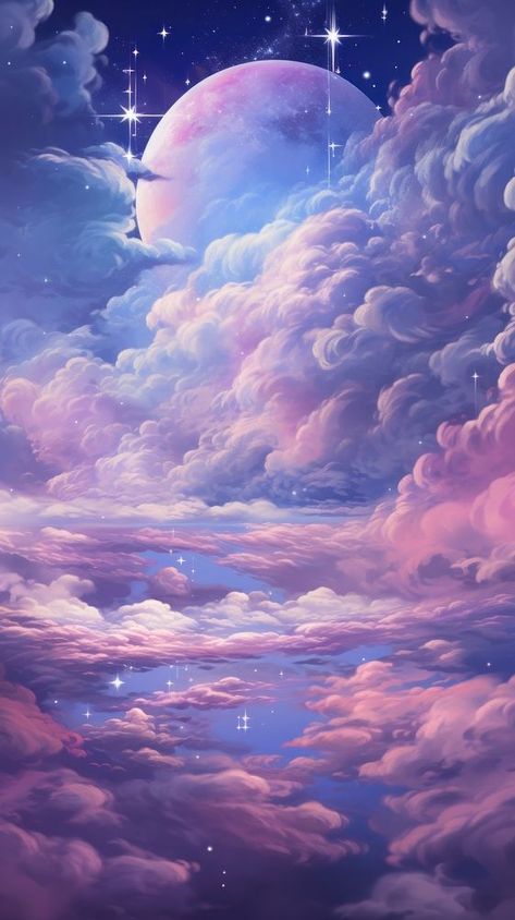 Space Themed Aesthetic, Pretty Wallpapers Backgrounds Beauty, Iphone Wallpaper Galaxy, Sky Wallpaper Aesthetic, Cloudy Aesthetic, Cloud Purple, Clouds Purple, Painted Clouds, Cloud Paintings