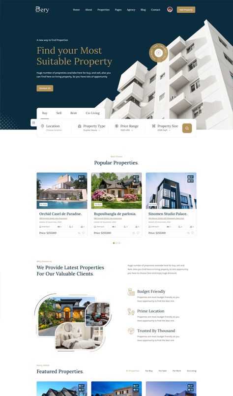 Real Estate Listing HTML Website Template Estate Layout, Real Estate Agent Aesthetic, Apartment Advertising, Nature Template, Icon Nature, Aesthetic Hotel, Real Estate Landing Pages, Luxury Logos, Real Estate Website Design