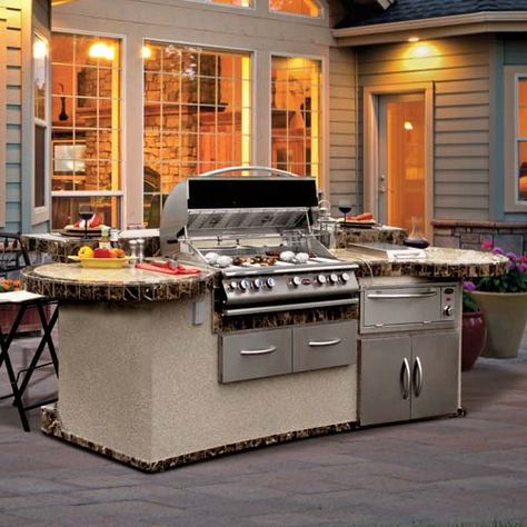 Cal Flame GPV3032 Grand Pavilion Outdoor BBQ Island LED Lighting with iPod Station at Calflamebbq.com Bbq Grill Island, Cooking Design, Grill Island, Outdoor Barbeque, Grill Station, Bbq Island, Kamado Joe, Outdoor Kitchen Island, Bbq Smokers