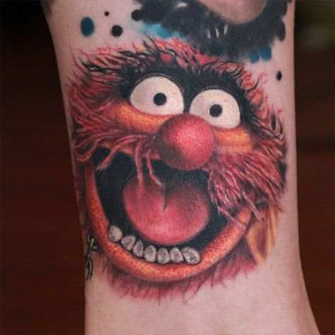 Animal Muppets Tattoo Animal From The Muppets, Drum Tattoo, Animal Muppet, Die Muppets, Tier Tattoo, C Tattoo, Weird Tattoos, The Muppets, New School Tattoo