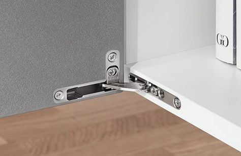 Hinges - Integrated soft-close mechanism - SALICE Wardrobe Hardware, Display Sideboard, Wardrobe Hinges, Kitchen Box, Furniture Fittings, Bed Accessories, Hidden Spaces, Small Hinges, Joinery Details