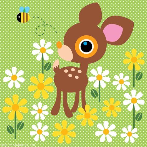 Deer Spirit Animal, Sanrio Poster, Deery Lou, Sanrio Drawings, All Sanrio Characters, Deer Spirit, Sanrio Wallpapers, Hello Kitty Things, Childhood Memories 2000