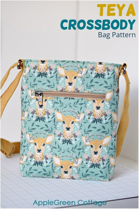 Easy Crossbody Bag, Cross Body Bag Pattern Free, Crossbody Bag Sewing Pattern, Crossbody Bag Sewing, Crossbody Bag Tutorial, Purse Patterns Free, Cross Body Bag Pattern, Crossbody Bag Pattern, Purse Sewing Patterns