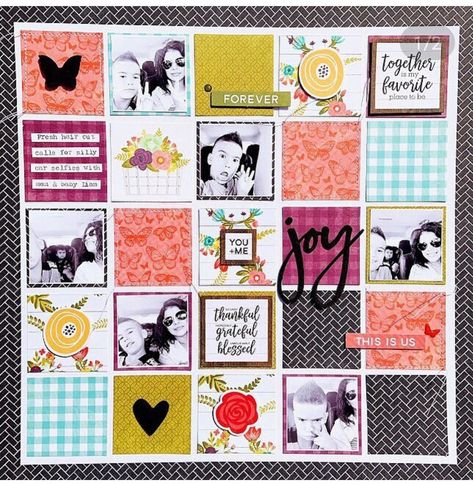 Grid Scrapbook Layouts, Multiple Photo Scrapbook Layouts, Scrapbook 2022, Photo Scrapbook Layout, Multi Photo Scrapbook Layouts, Scrapbook Multiple Photos, Diy Albums, Multi Photo Layouts, Colorful Scrapbook