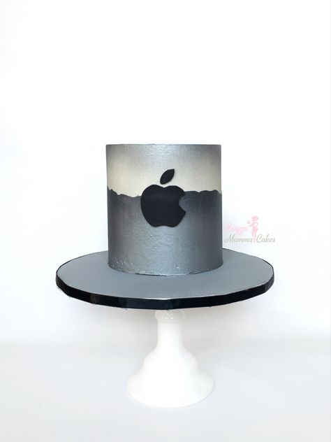 Iphone Cake Ideas Birthdays, Apple Themed Cake, Iphone Birthday Cake, Apple Torte, Iphone Cake, Sweet Birthday Cake, Apple Birthday, Metallic Cake, Logo Cake