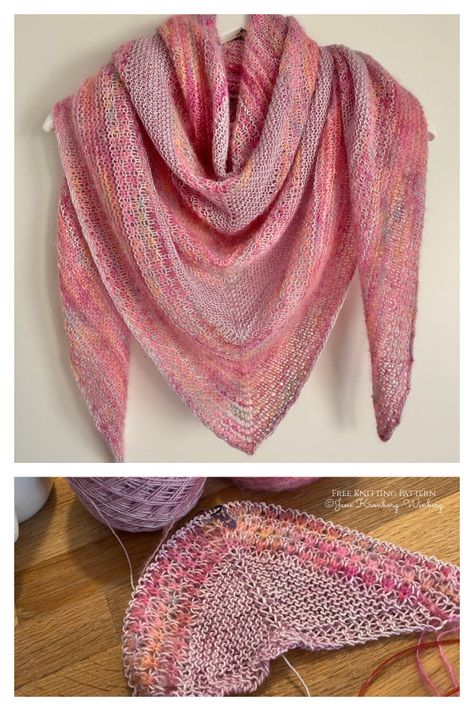 Fiber Shawl Free Knitting Pattern - Knitting Pattern Free Shawl Patterns Knitting, Sock Yarn Shawl Pattern Free Knitting, Spring Knitting Patterns Free, Sock Yarn Shawls, Diy Macrame Projects, Free Knit Shawl Patterns, Knit Wrap Pattern, Knitting Things, Intermediate Knitting Patterns