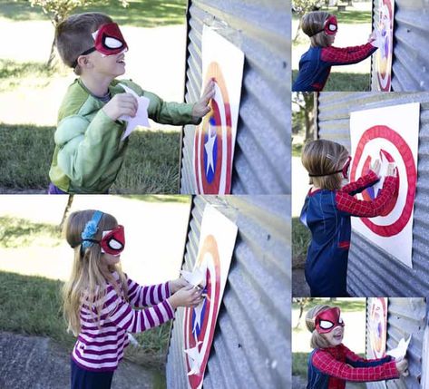 Avenger Party, Superhero Party Games, Captain America Birthday Party, Captain America Party, Captain America Birthday, Girls Party Games, Marvel Birthday Party, Marvel Party, Hulk Birthday