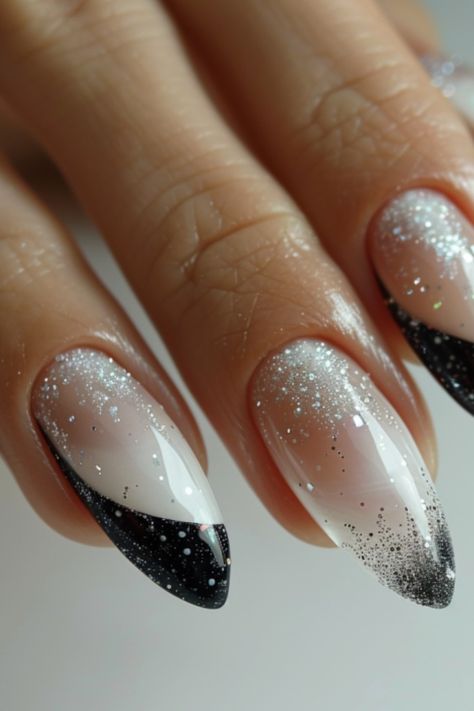 Black Nail Designs 2024 Black Tie Wedding Nails, Black Tie Nails, Orange Nail Designs, Space Nails, French Manicure Nails, Nail Art Trends, Nail Art For Beginners, Long Nail Designs, Nail Art Designs Summer