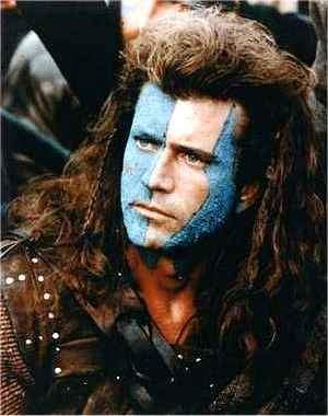 Mel Gibson in Braveheart Battle Of Stirling Bridge, Blue Face Paint, Scottish Warrior, Мо�тоциклы Cafe Racers, William Wallace, Diane Keaton, Mel Gibson, Paul Newman, Kevin Costner