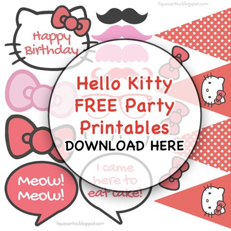 Hello Kitty Free Printables Birthday, Hello Kitty Birthday Party Decorations Free Printables, Hello Kitty Birthday Invitations Free, Sanrio Birthday Printables, Hello Kitty Birthday Printables, Hello Kitty Water Bottle Labels Free, Hello Kitty Birthday Decorations Diy, Hello Kitty Birthday Diy, Hello Kitty Party Diy