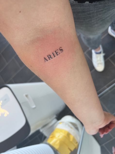 Aries Word Tattoo, Tattoos For Aries, Solace Tattoo, Aries Tattoo For Men, Hidden Tattoo, Above Elbow Tattoo, Star Constellation Tattoo, Tattoo Chart, Meaning Tattoos