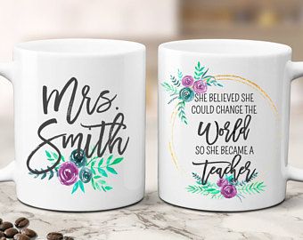 Coffee Mug Designs Creative, Sublimate Mugs, Coffee Mug Designs, Mugs Design, Teacher Mug, Becoming A Teacher, She Believed She Could, Teacher Appreciation Gift, Printing Design