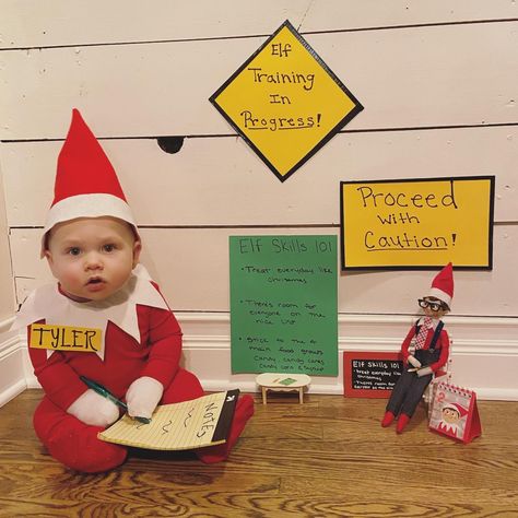 Elf On The Shelf Ideas For Infants, Infant Elf On The Shelf Ideas, Elf On Shelf Baby Pics, Elf On Shelf Photo Shoot, Real Life Elf On The Shelf Ideas, Elf On The Shelf For Babies, Infant Elf On The Shelf Pictures, Elf On The Shelf Ideas Baby, Elf On The Shelf Baby Photoshoot