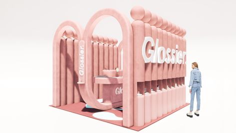 Pop Up Store Design, Glossier Pop Up, Experiential Marketing Events, Event Booth Design, Exhibition Display Design, Retail Store Interior Design, Retail Space Design, Event Booth, Retail Interior Design