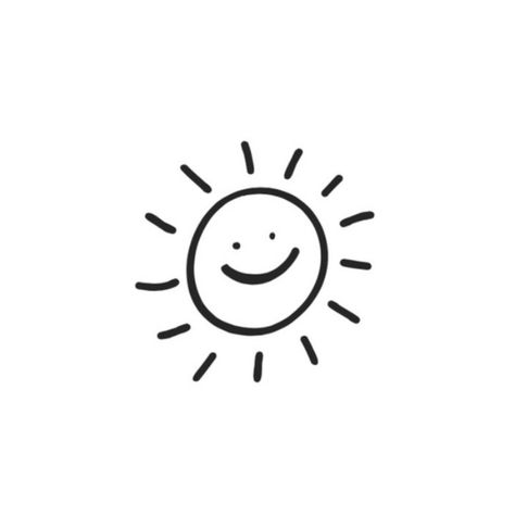 Cute Black And White Icons, Cute Doodles Aesthetic Black And White, Cute Doodle Icons, Black And White Doodles Aesthetic, Cute Sun Drawing Aesthetic, Sun Drawing Simple Cute, Doodle Sun, Aesthetic Vector, Mini Tela