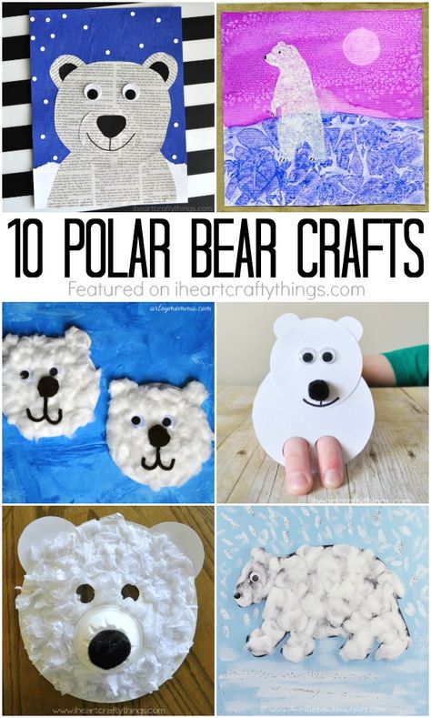 10 unbelievably cute polar bear crafts to add to your to-do list this winter. Fun winter kids crafts, arctic animal crafts, and winter crafts. North Pole Crafts For Kids, Polar Bear Art Preschool, Polar Bear Craft Preschool, Polar Bear Crafts, Polar Bears Preschool, Bear Crafts Preschool, Polar Bears Activities, Arctic Animals Crafts, Early Preschool