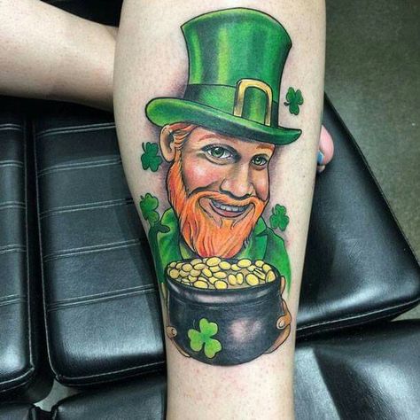 Irish pot of gold tattoo Pot Of Gold Tattoo, Gold Temporary Tattoo, Gold Tattoo, Modern Tattoos, Surf Art, Pot Of Gold, Nature Inspired Design, Temporary Tattoo, Skull Tattoo