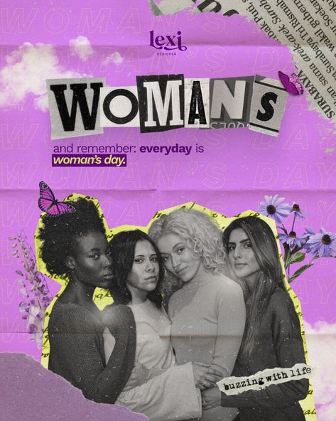 Collage design for international woman's day. Collage Art Women Empowerment, Womens Day Story Instagram, Female Graphic Design, Women's Rights Graphic Design, International Woman's Day Design, Woman Poster Design, Woman Day Design Poster, Womens Day Posters Graphic Design, Branding Collage