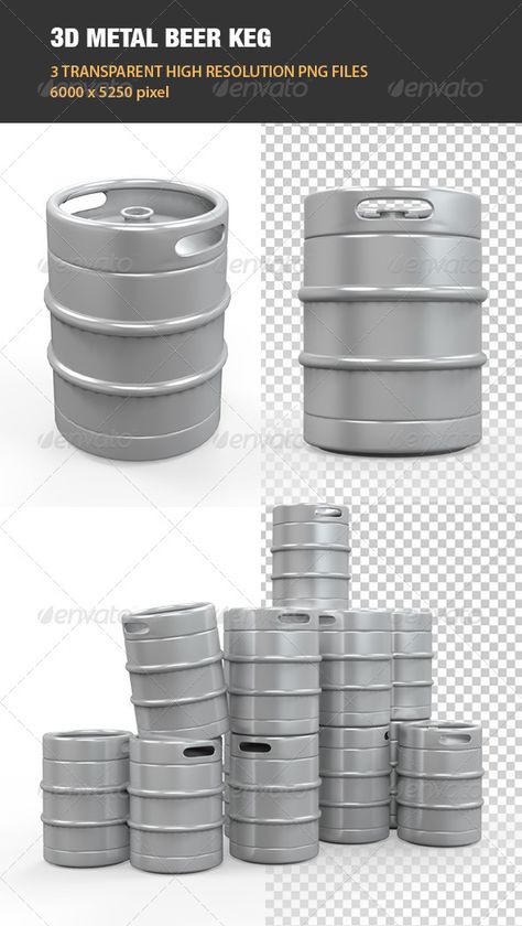 Metal Beer Keg  #GraphicRiver Metal Tank, Render Design, 3d Design Projects, Graphics Design Ideas, Beer Keg, Graphic Design Business, 3d Object, 3d Metal, 3d Render