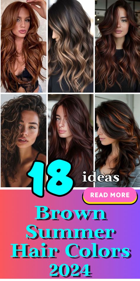 18 Ideas Explore Top Brown Hair Colors for Summer 2024 – Stay Trendy & Radiant 2024 Summer Hair Trends Color, Hair Color Ideas For Tanned Skin, End Of Summer Hair Color, Brown Hair Colors Tan Skin, Summer Dark Hair Color, Summer Hair Trends 2024 Brunette, Hair Color Ideas 2024 Summer, Dark Brown Hair Summer Ideas, Hair Color Ideas Summer 2024