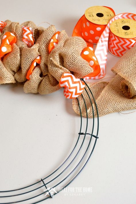 Diy Burlap Wreath, Easy Burlap Wreath, Ribbon Wreath Diy, Summer Burlap Wreath, Burlap Wreath Tutorial, Burlap Wreath Diy, Custom Wreath, Mesh Wreath Tutorial, Easy Diy Wreaths