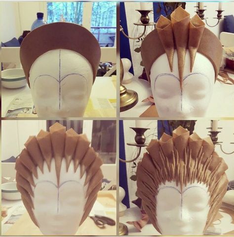 Worbla Headpiece, Cardboard Headpiece, How To Make A Headpiece, Cosplay Headpiece, Headdress Ideas Diy, Diy Headpiece, Headdress Diy, Head Dress Diy, Foam Wigs