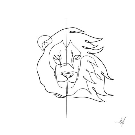 -Lion- 🦁 The king of the jungle is fearless but gentle. Another old illustration, still one of my favorites. . . . . #lion #illustration… Small Lion Tattoo, Line Drawing Tattoos, Jungle King, Dragons Tattoo, Old Illustration, Abstract Lion, Lion Sketch, Kunst Tattoos, Lion Illustration