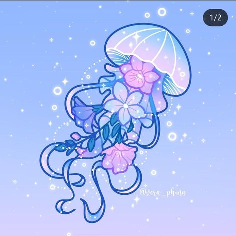 Blue Jelly Fish Aesthetic, Dreamy Doodles, Symbol Ideas, Baby Jellyfish, Ipad Design, Jellyfish Illustration, Sea Creatures Art, Jellyfish Drawing, Jellyfish Tattoo