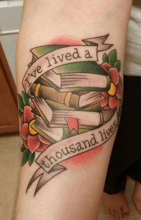 British Tattoo, 42 Tattoo, Bookish Tattoos, Traditional Books, Traditional Tattoo Design, Mermaid Tattoo, 1 Tattoo, Book Tattoo, Tattoo Designs And Meanings