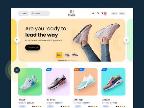 Ecommerce Ui Design, Shoe Store Design, Online Store Design, Website Design Inspiration Layout, Uiux Design, Store Concept, Shoe Websites, Email Template Design, Ecommerce Web Design