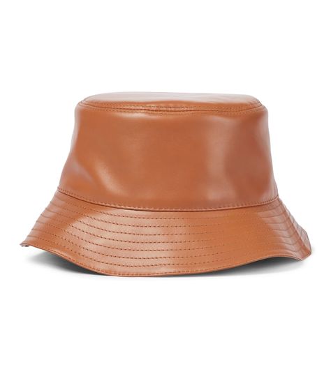 Loewe - Anagram leather bucket hat | Mytheresa Leather Bucket Hats, Leather Bucket Hat, Spring Sunglasses, Minimal Shoes, Leather Trend, Loewe Anagram, Bridal Bag, Patches Fashion, Leather Hats