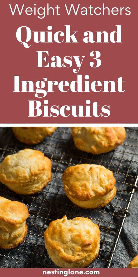 Whip up a batch of WW Quick and Easy 3 Ingredient Biscuits for a healthy dinner side! These biscuits are super simple and only need flour, yogurt, and butter. In just 20 minutes, you'll have fluffy, delicious biscuits that pair perfectly with soups, stews, or even breakfast dishes. No need to be a pro in the kitchen; just mix, roll, and bake. Enjoy warm biscuits with minimal effort and maximum taste. Ideal for those following Weight Watchers, with only 2 points per biscuit. Easy Biscuit Recipe 3 Ingredients, Yogurt Biscuit Recipe, 3 Ingredient Biscuits, 3 Ingredient Biscuit Recipe, 2 Ingredient Biscuits, Dinner Biscuit, Weight Watchers Food Points, Cheesy Biscuit, Easy Biscuit Recipe