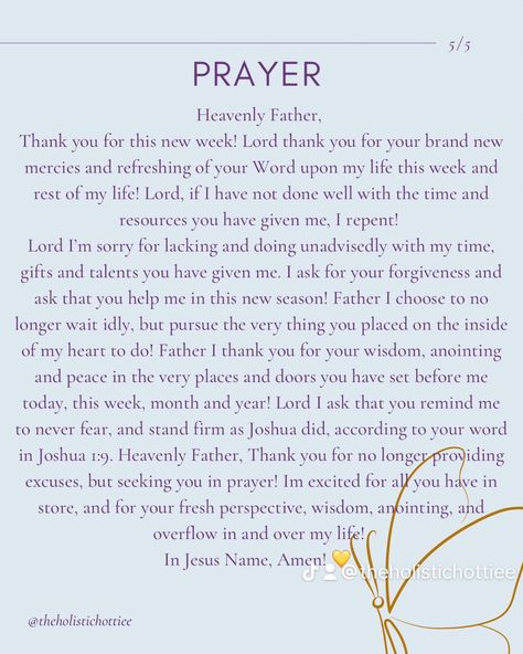 Let’s pray against delay and stagnation! It’s easy to blame others for setback and circumstances, but never take responsibility for you. There’s so much you are called to do, and will not start until you repent and make a vow to yourself and the Lord: NO MORE EXCUSES!! 𝑮𝒊𝒗𝒆 𝒕𝒉𝒊𝒔 𝒏𝒆𝒘 𝒘𝒆𝒆𝒌 𝒂𝒏𝒅 𝒏𝒆𝒘 𝒎𝒐𝒏𝒕𝒉 𝒚𝒐𝒖𝒓 𝒂𝒍𝒍, 𝒂𝒏𝒅 𝒕𝒂𝒌𝒆 𝒔𝒎𝒂𝒍𝒍 𝒔𝒕𝒓𝒊𝒅𝒆𝒔 𝒕𝒐 𝒔𝒖𝒄𝒄𝒆𝒔𝒔! 𝑩𝒆 𝒃𝒍𝒆𝒔𝒔𝒆𝒅! 💕 #bible #inspiration #encouragement #wordoftheday #entrepreneur #vow Prayer Against Stagnation, Word Of Wisdom, New Mercies, No More Excuses, Healing Scripture, Bible Study Notes, Be Blessed, Scripture Journaling, Scripture Quotes Bible