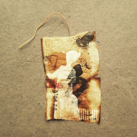 Ruby Silvious, Teabag Art, Tea Day, Used Tea Bags, Tea Bag Art, Drawing Journal, Upcycled Art, Bag Art, Tea Art