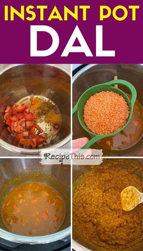 Red Lentil Dahl Recipe, Instant Pot Dal, Lentils Instant Pot, Red Lentil Dahl, Best Instapot Recipes, Red Lentil Recipes, Cooking Red Lentils, Dahl Recipe, Lentil Dahl