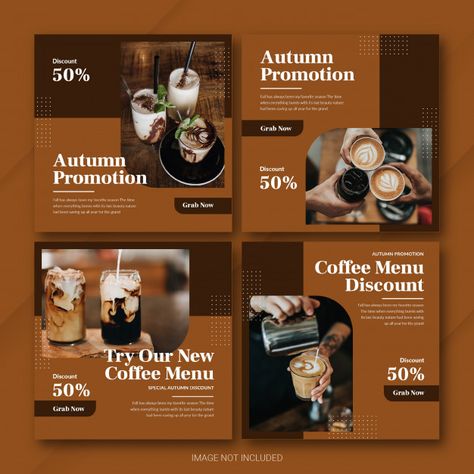 Cafe Ig Feed, Sale Poster Design, Graphic Design Inspiration Poster, Interior Design Instagram, Food Template, Instagram Template Design, Food Graphic Design, Kuching, Website Design Layout