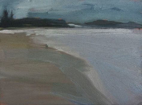 Foggy Beach Painting, Lennox Head, Rainy Beach, Water Paintings, Beach Oil Painting, Space Painting, Art Idea, Beach Painting, Water Painting