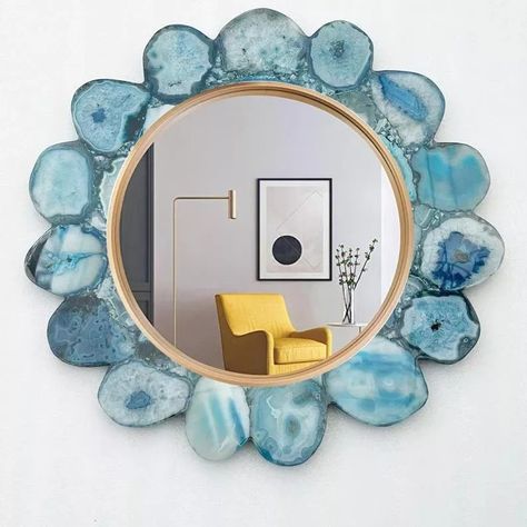 Blue Agate Stone Mirror/Floral Design Stone Mirror/Wall Mirror/Wall Hanging Mirror Customization Available..... DM for Orders For Any Other Enquiry Contact Us: Ayracraftcreations@gmail.com #wallmirror #mirror #wallhangingmirror #stonemirror #hangingmirror #agatemirror #handmademirror #mirrors #mirrorselfie Mirror Customization, Mirror Wall Hanging, Wall Hanging Mirror, Stone Mirror, Blue Agate Stone, Handmade Mirror, Hanging Wall Mirror, Hanging Mirror, Blue Agate