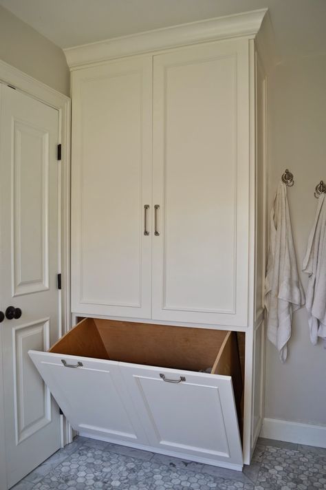 Ranch Renovation, Bathroom Linen Closet, Hidden Laundry, Bathroom Closet, Master Bath Remodel, Room Closet, Trendy Bathroom, Master Closet, Laundry Room Design