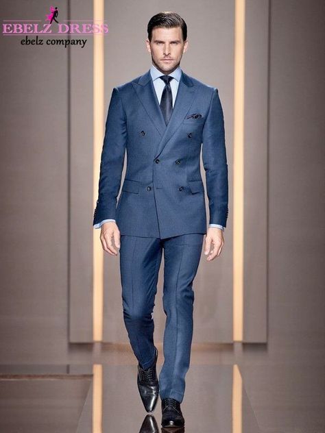 25  Stylish Double Breasted Suit Ideas For Men | Fashion Hombre Black Suit Blue Shirt, Suit Ideas For Men, Double Breasted Blazer Men, Blue Double Breasted Blazer, Blazer Men, Suit Ideas, Mens Fashion Blog, Groomsmen Suits, Party Suits