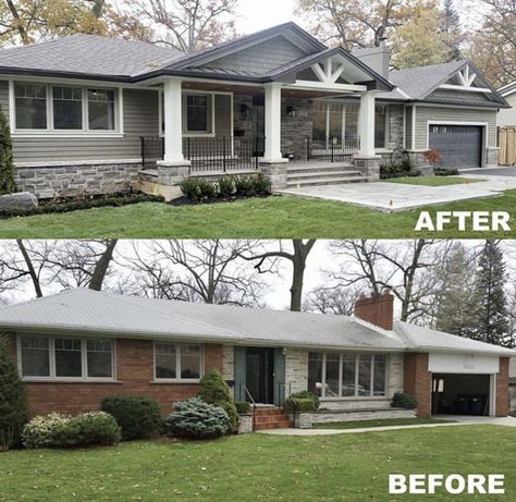 Front Porch Addition, Veranda Design, Ranch House Remodel, Exterior House Renovation, Traditional Porch, Architecture Renovation, Front Porch Makeover, Ranch House Exterior, House Makeovers