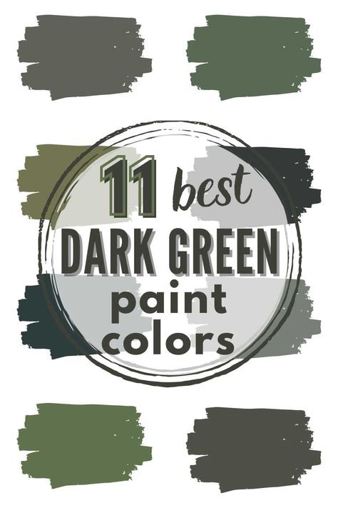 11 Best Dark Green Paint Colors For A Tranquil Home Dark Green Cabin Exterior Paint, Forest Green Paint Color Accent Walls, Best Emerald Green Paint Colors Bedroom, Deep Green Exterior Paint, Deep Green Painted Furniture, Forest Green Wall Color, Dark Green Home Office Decor, Dark Green Statement Wall, Sw Dark Blue Green Paint Colors